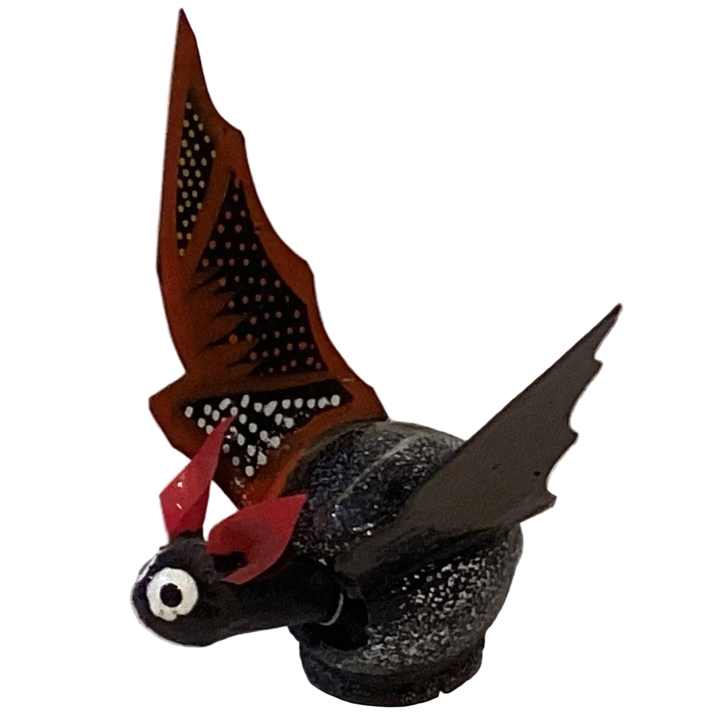 Ysleta Mission Gift Shop Bat Wobble Head 2.5-inch figurine, a whimsical ceramic home and garden decoration with a bat design.