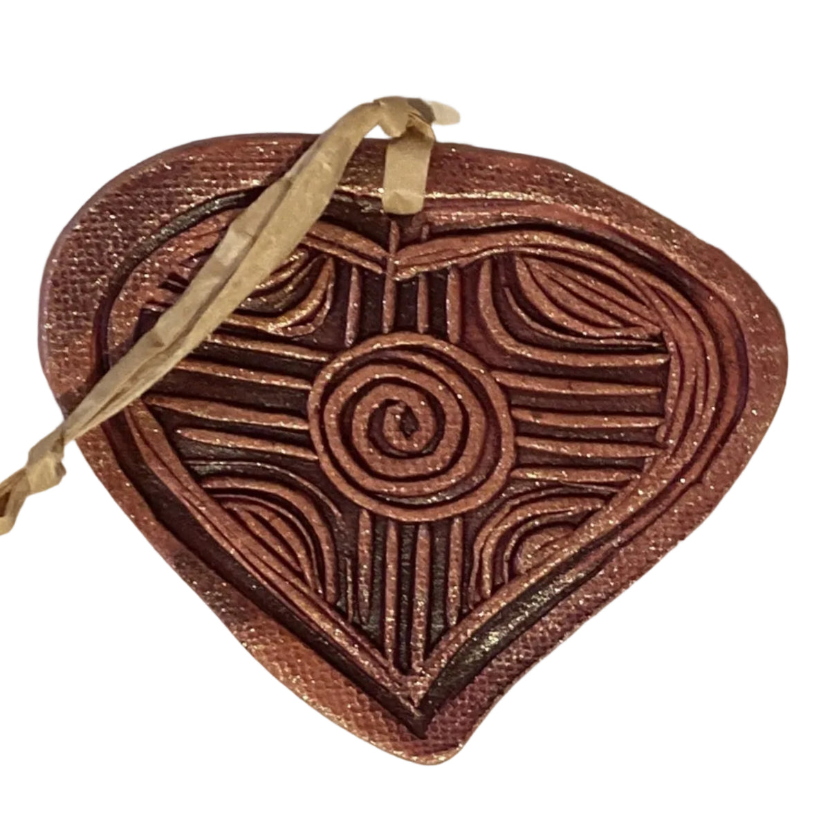 Handmade clay 4-inch decorative ornaments from Ysleta Mission Gift Shop, featuring colorful, intricate designs for home decor.