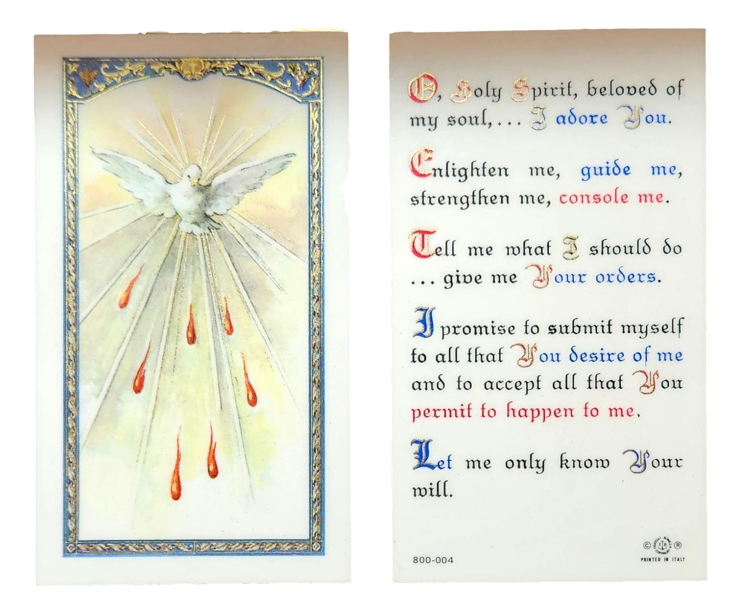 Prayer Card Prayer To The Holy Spirit Laminated HC-HS