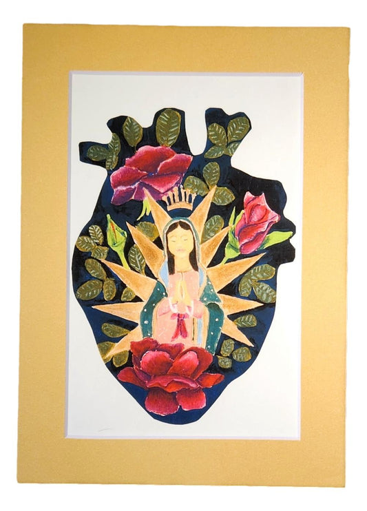 Virgen de Guadalupe Religious Matted Print 4 X 6 - Ysleta Mission Gift Shop