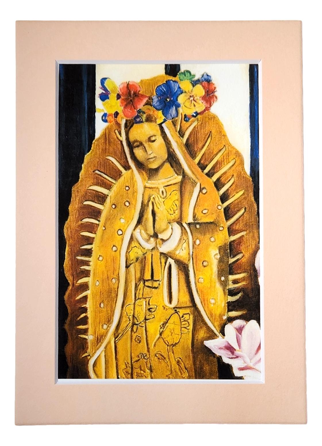 Mexican Virgen de Guadalupe Matted Print - 4x6 - Ysleta Mission Gift Shop