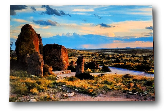 City of Rocks Campground Evening Photo Print – Scenic Landscape, Matted & Ready to Frame