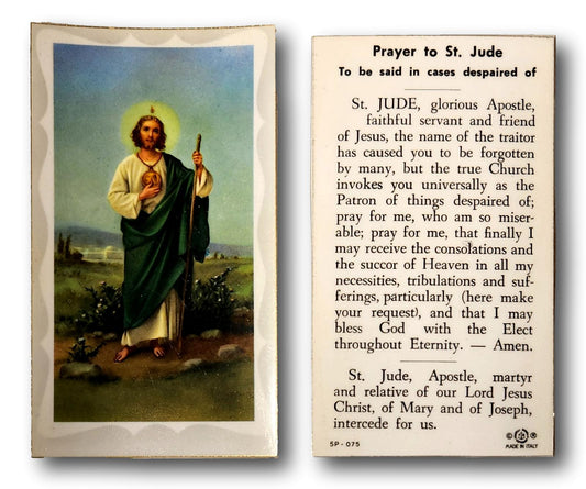 Saint Jude Prayer Laminated Card – Rare English Intercession Prayer for Hope