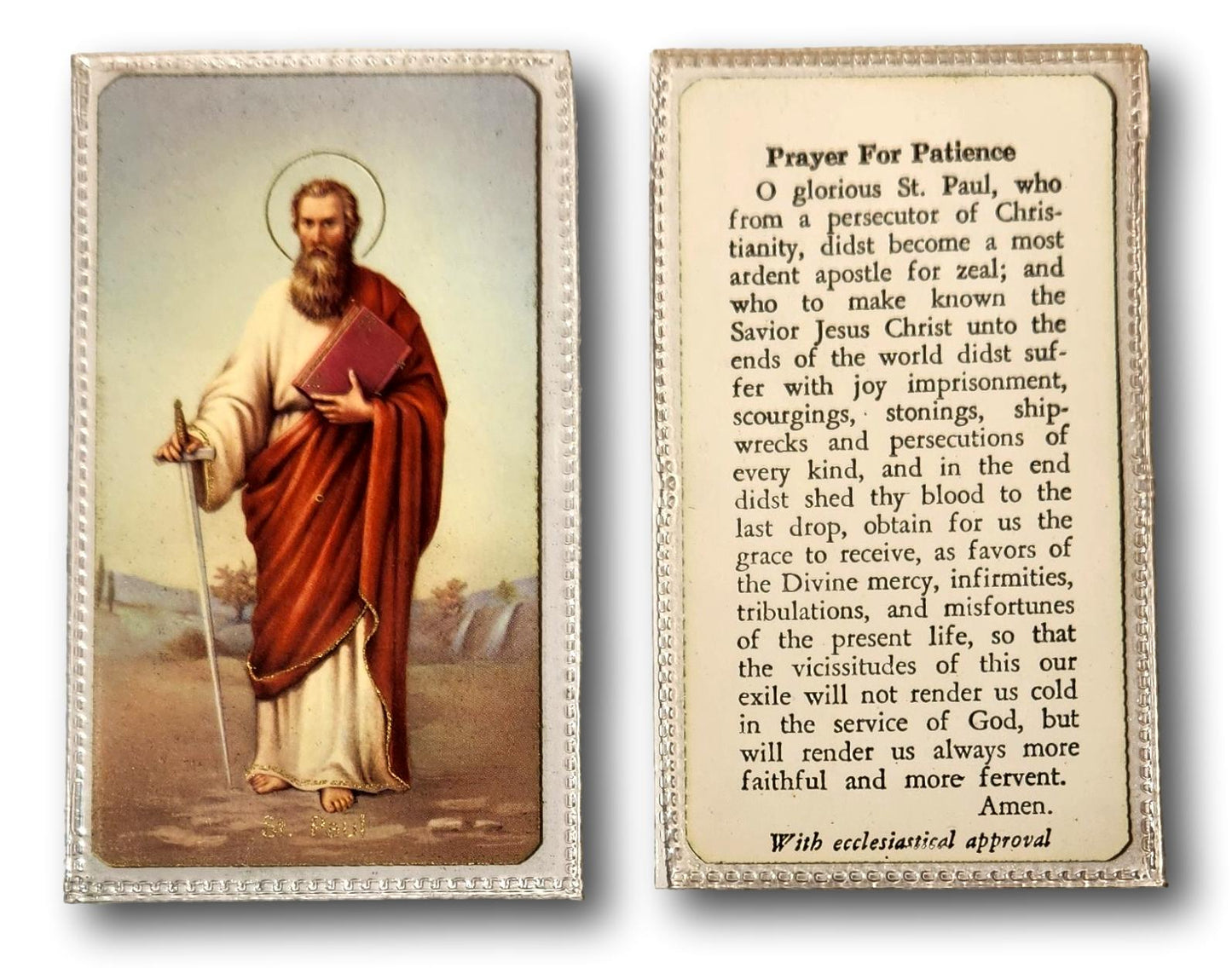 Prayer for Patience Laminated Card – Rare English Christian Devotional for Peace