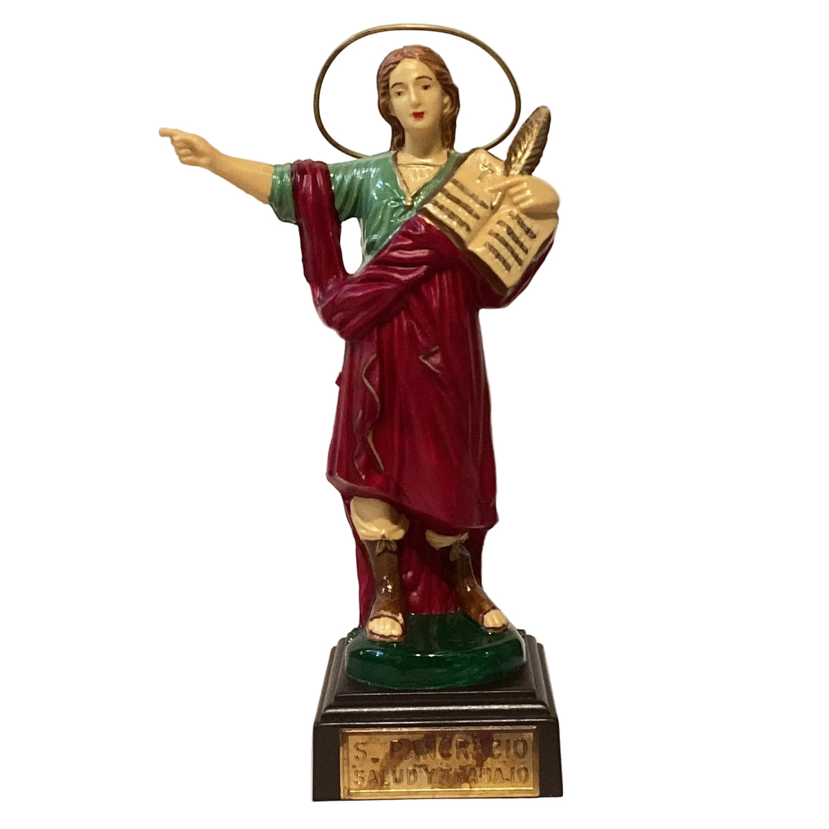 Saint Pancratius San Pancracio 7 inch Catholic statue Salud y Trabajo