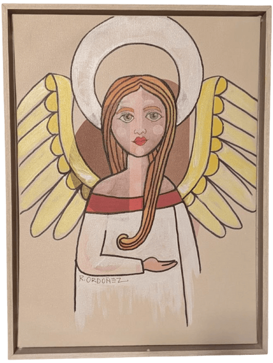 12"x16" Angel Framed Original Painting - Spiritual Art