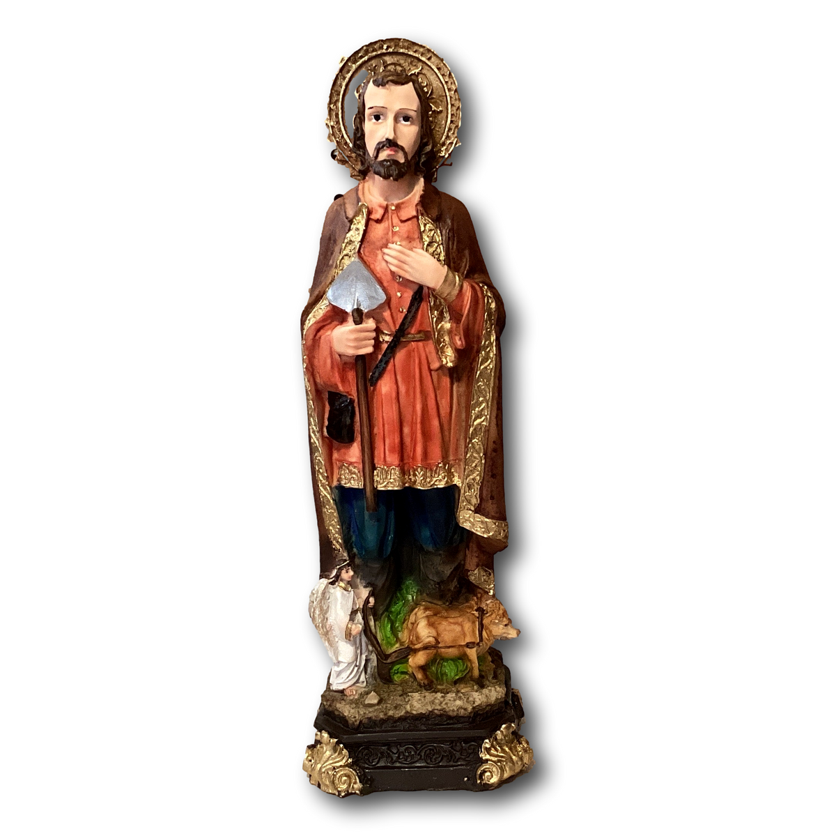 Saint Isidore patron of farmers 12 inch resin Catholic statue