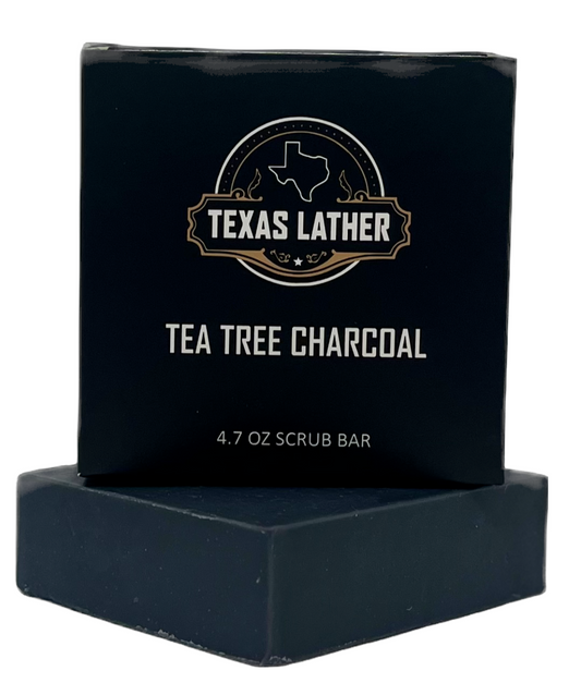 Tea Tree Charcoal Soap Bar 4.7 oz. 3X3X1 inches Handmade Small Batches