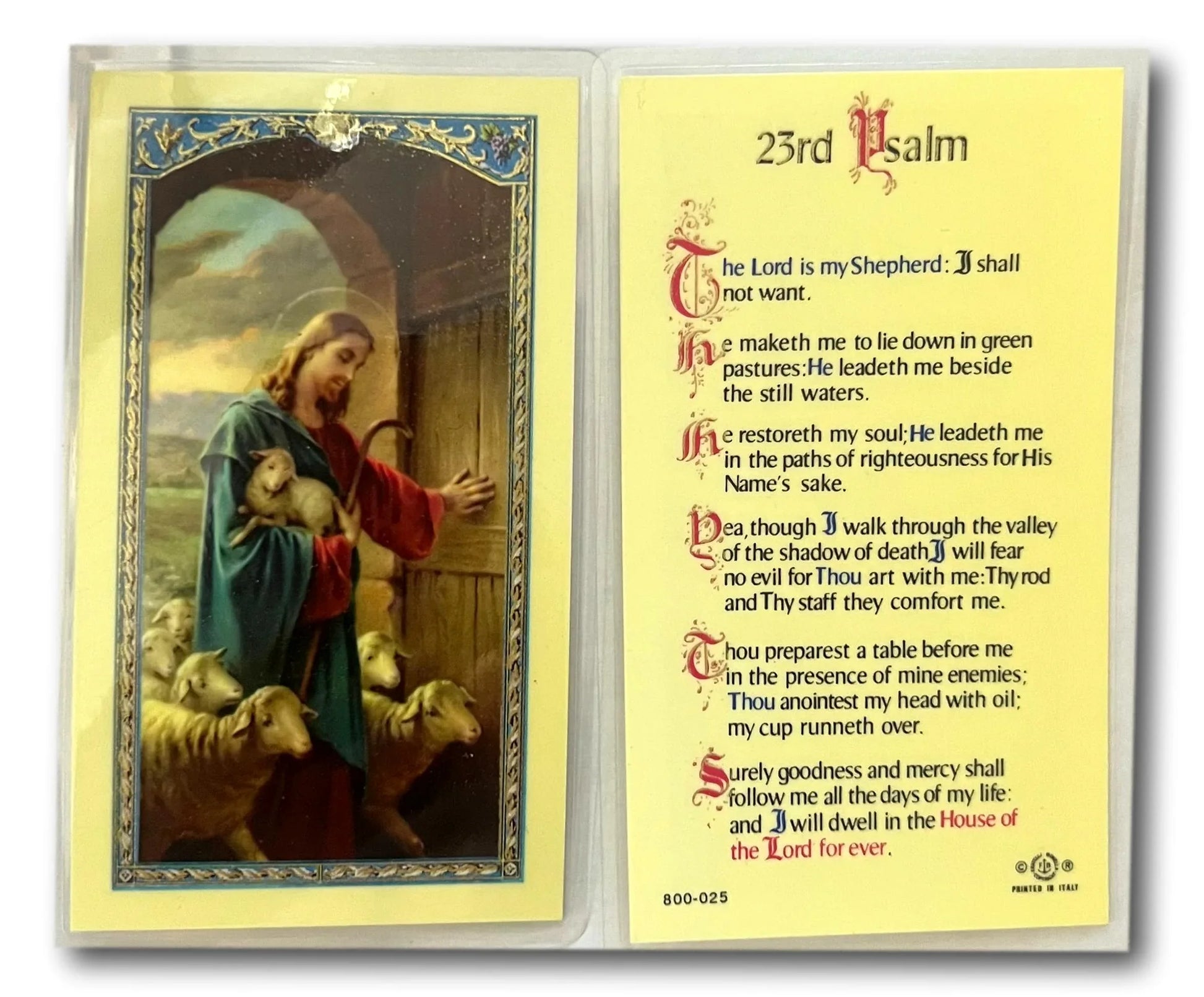 23rd Psalms – Laminated Prayer Card | Rare Christian Scripture-Based Keepsake - Ysleta Mission Gift Shop