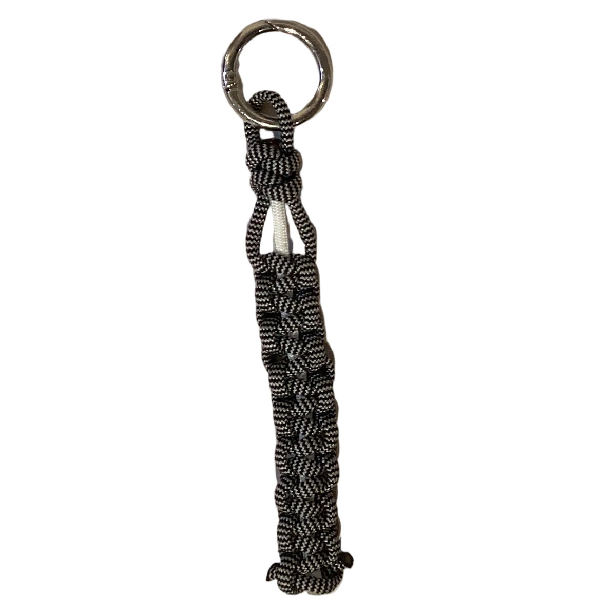 Braided rope paracord keychain from Ysleta Mission Gift Shop, featuring colorful woven design and sturdy keyring attachment.