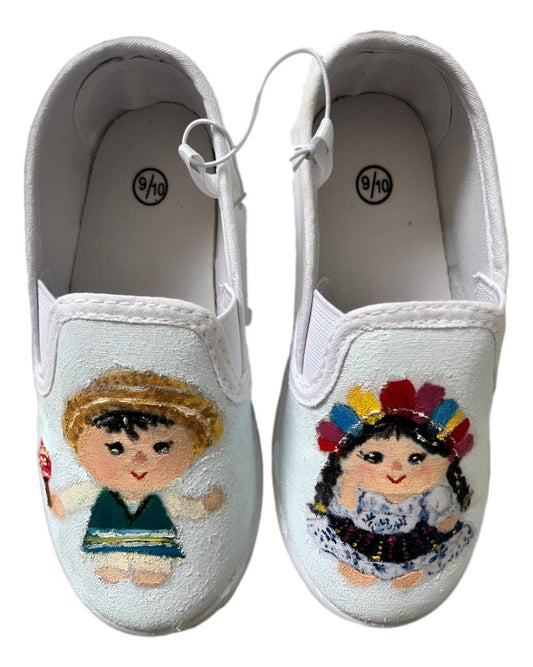 Custom Children Lele Pedro Doll Canvas Shoes Child Handpainted Oil Fabric Sealed 9/10