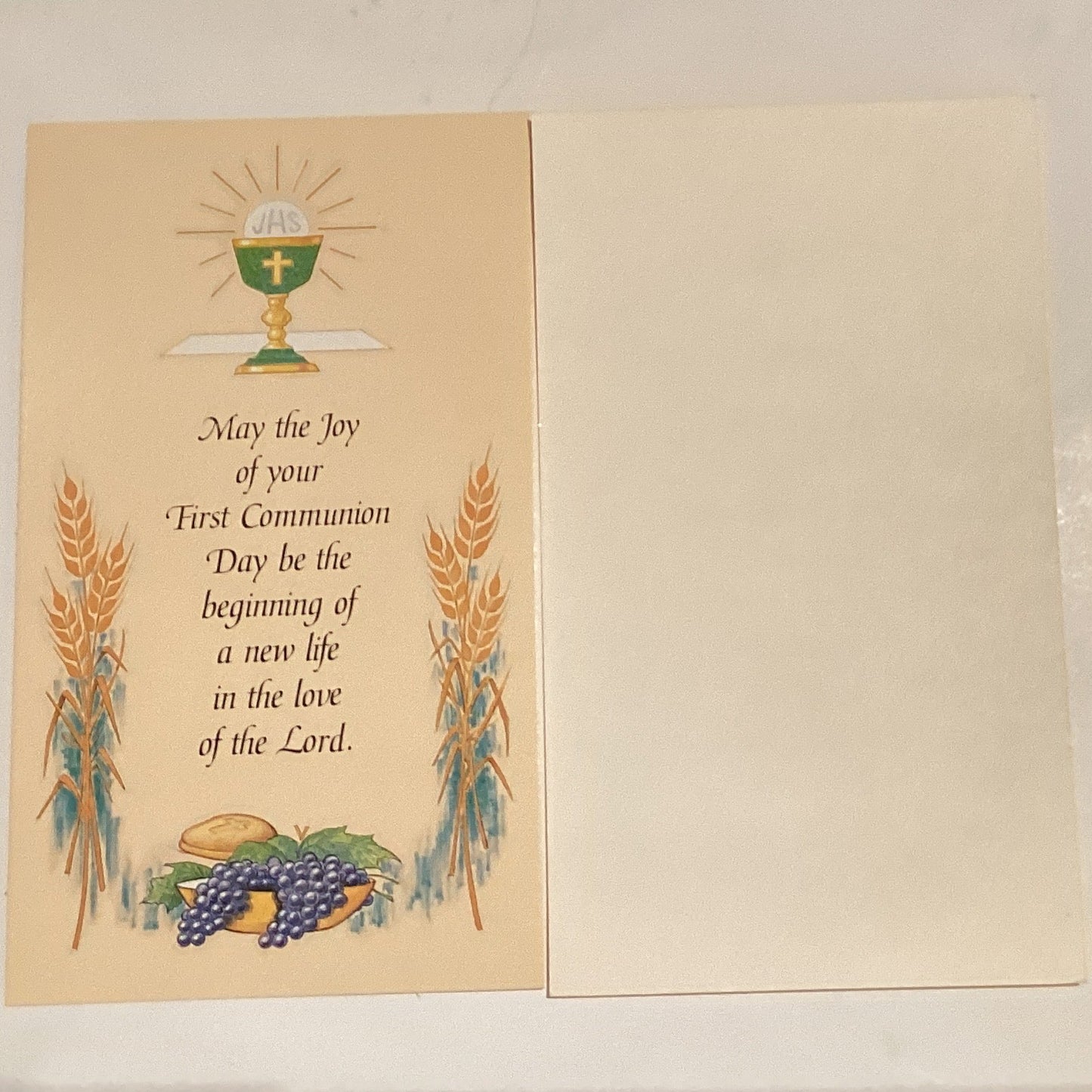 First Communion Card with Blank Side