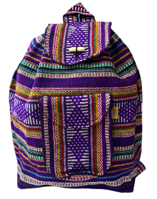 Pinzon Purple Backpack Vibrant Handcrafted Backpack from Mexico