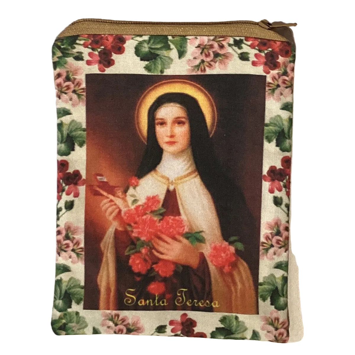 Religious art pouch from Ysleta Mission Gift Shop, 5-inch size with detailed sacred imagery and vibrant colors.