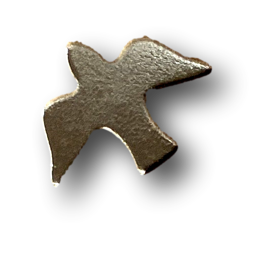 Silver Dove brooch featuring a detailed dove design, ideal for Catholic and Christian jewelry, from Ysleta Mission Gift Shop.
