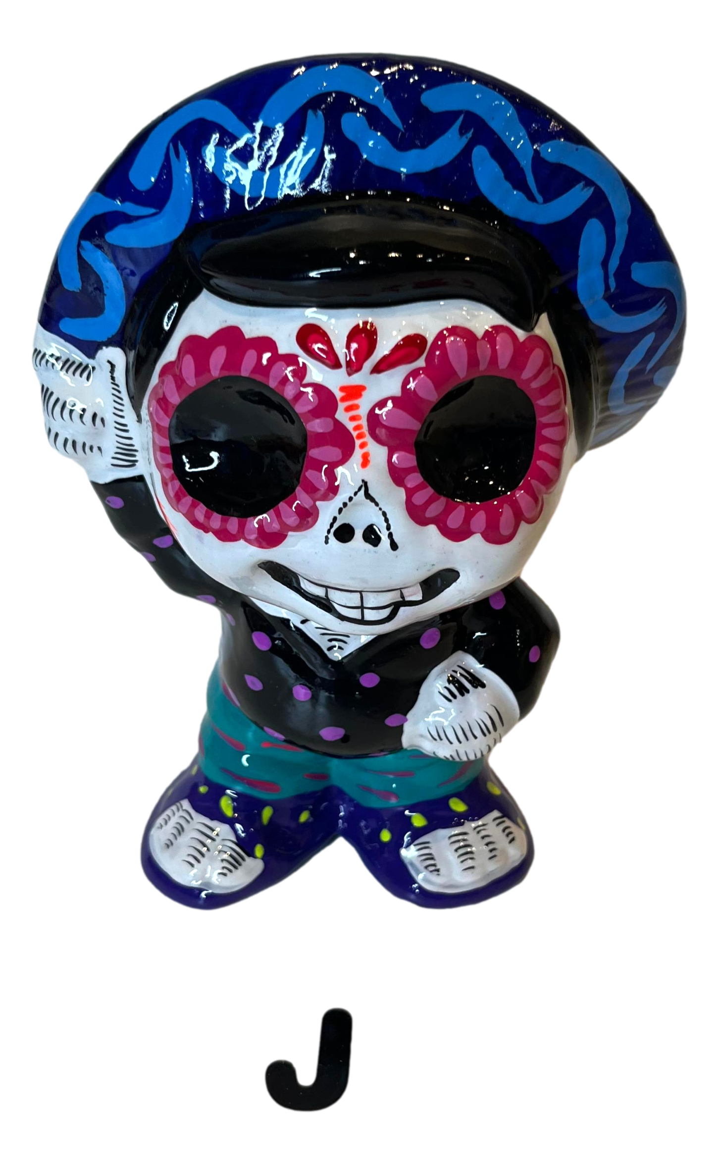 Coin Bank Day of the Dead Ceramic Sombrero Handcrafted
