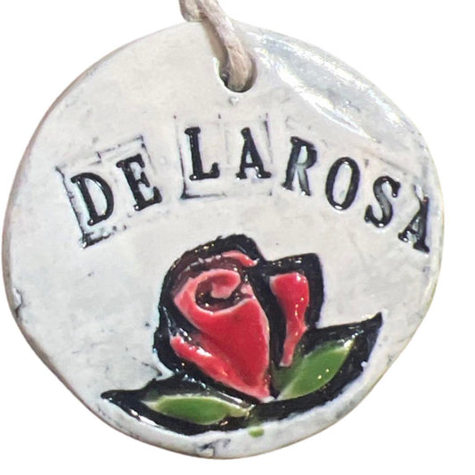 Ornament Del La Rosa Mexican Candy Handcrafted Clay Glazed 2 inches
