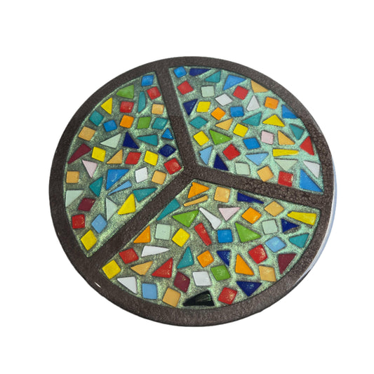 Kitchen Lazy Susan Round Rotating Mosaic Resin Sealed Handmade by El Paso Artist Brigitte 10" - Ysleta Mission Gift Shop