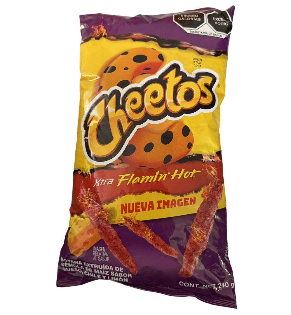 Hot Cheetos Large Bag – 240g, Made in Mexico, Spicy Snack