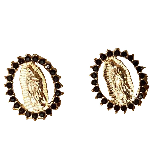 Gold tone religious earrings, jewelry and accessories featuring intricate design, perfect for spiritual or everyday wear.