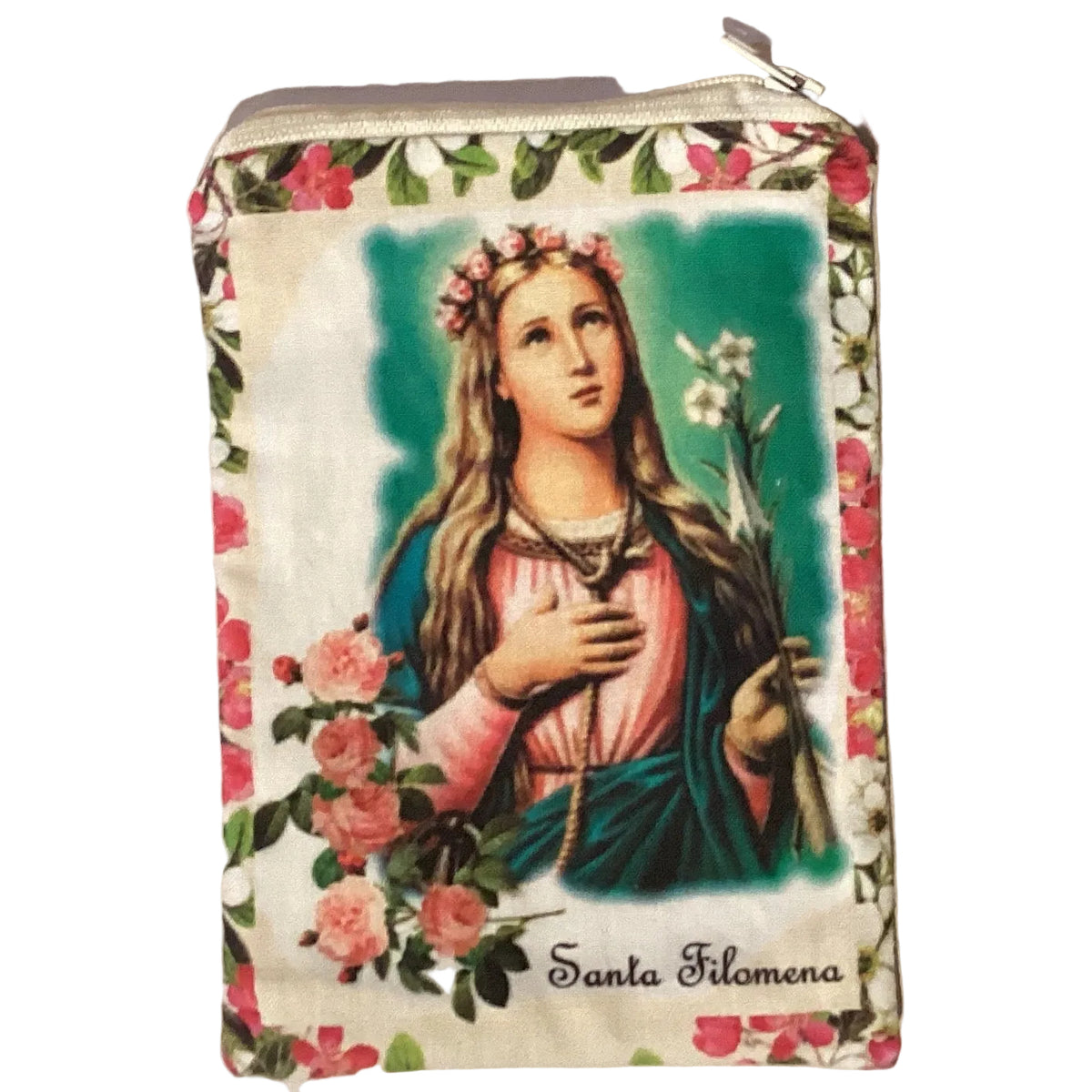 Religious art pouch by Ysleta Mission Gift Shop, 5-inch size featuring detailed sacred design and vibrant artwork.