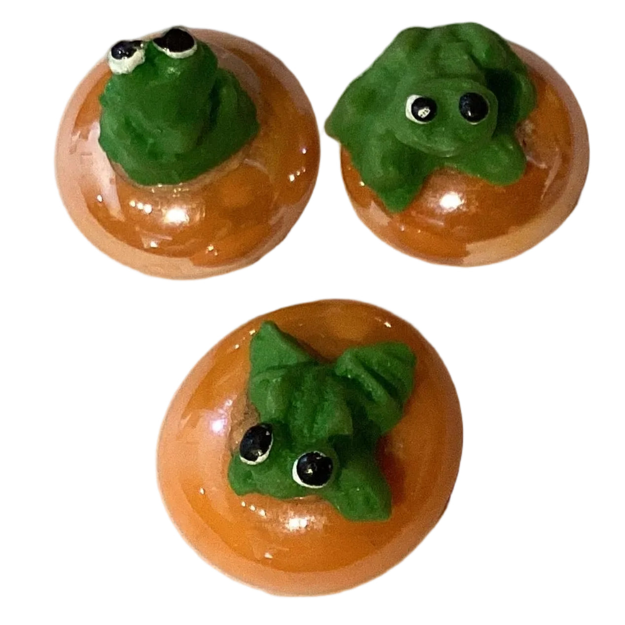 Handmade ceramic frog figurine from Ysleta Mission Gift Shop, 0.75 inches tall, suitable for home and garden decor.