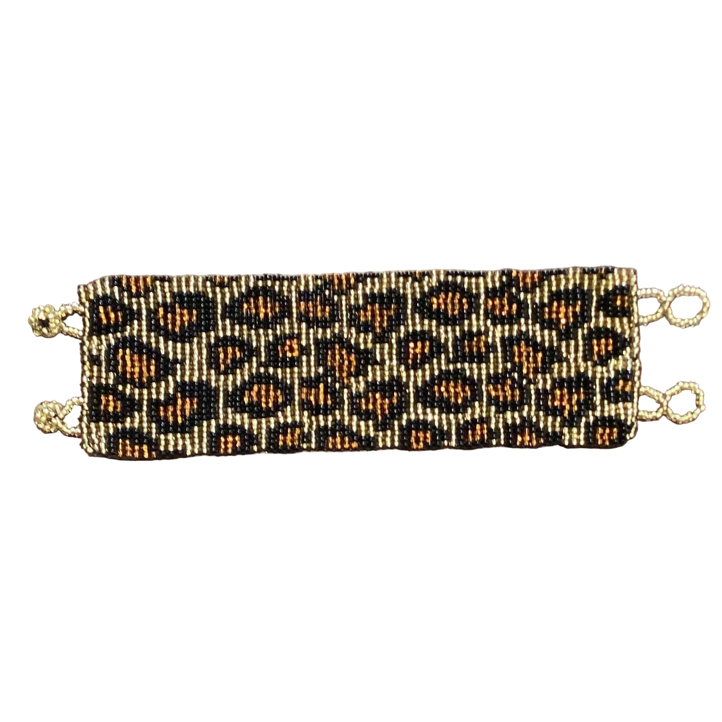 Handmade Mexican beaded wide bracelet by Jose Alberto Chavez featuring colorful intricate beadwork and traditional design.