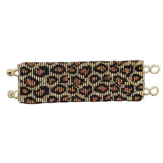 Handmade Mexican beaded wide bracelet by Jose Alberto Chavez featuring colorful intricate beadwork and traditional design.