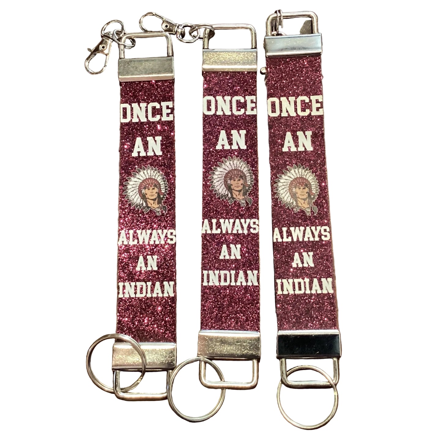 Ysleta High School keychain with school logo and name, made by Ysleta Mission Gift Shop, featuring a metallic finish and detailed design.