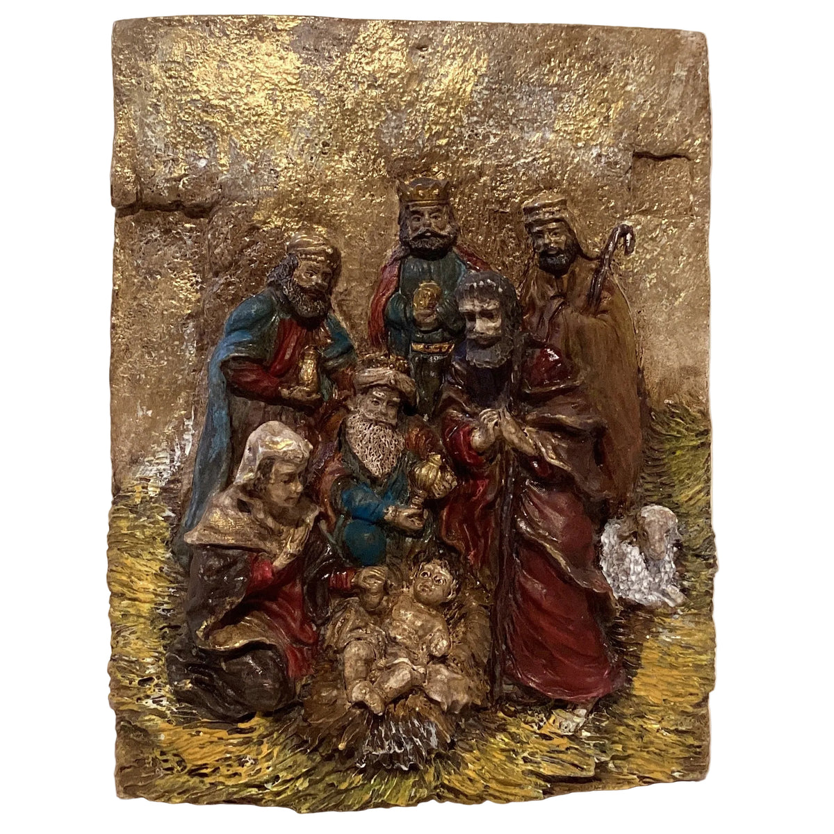 12-inch Catholic Nativity Scene decorative plaque featuring a Christian devotional depiction with detailed religious artwork.