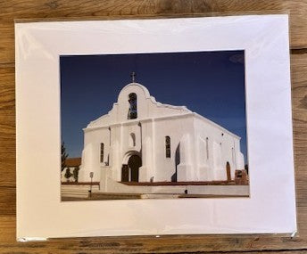 8x10 print of San Elizario Chapel by Miguel Martinez, showcasing detailed artwork of the historic chapel.
