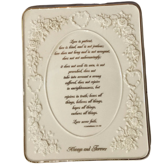 Always and Forever 9-inch porcelain plaque by Ysleta Mission Gift Shop featuring a decorative design and heartfelt message.