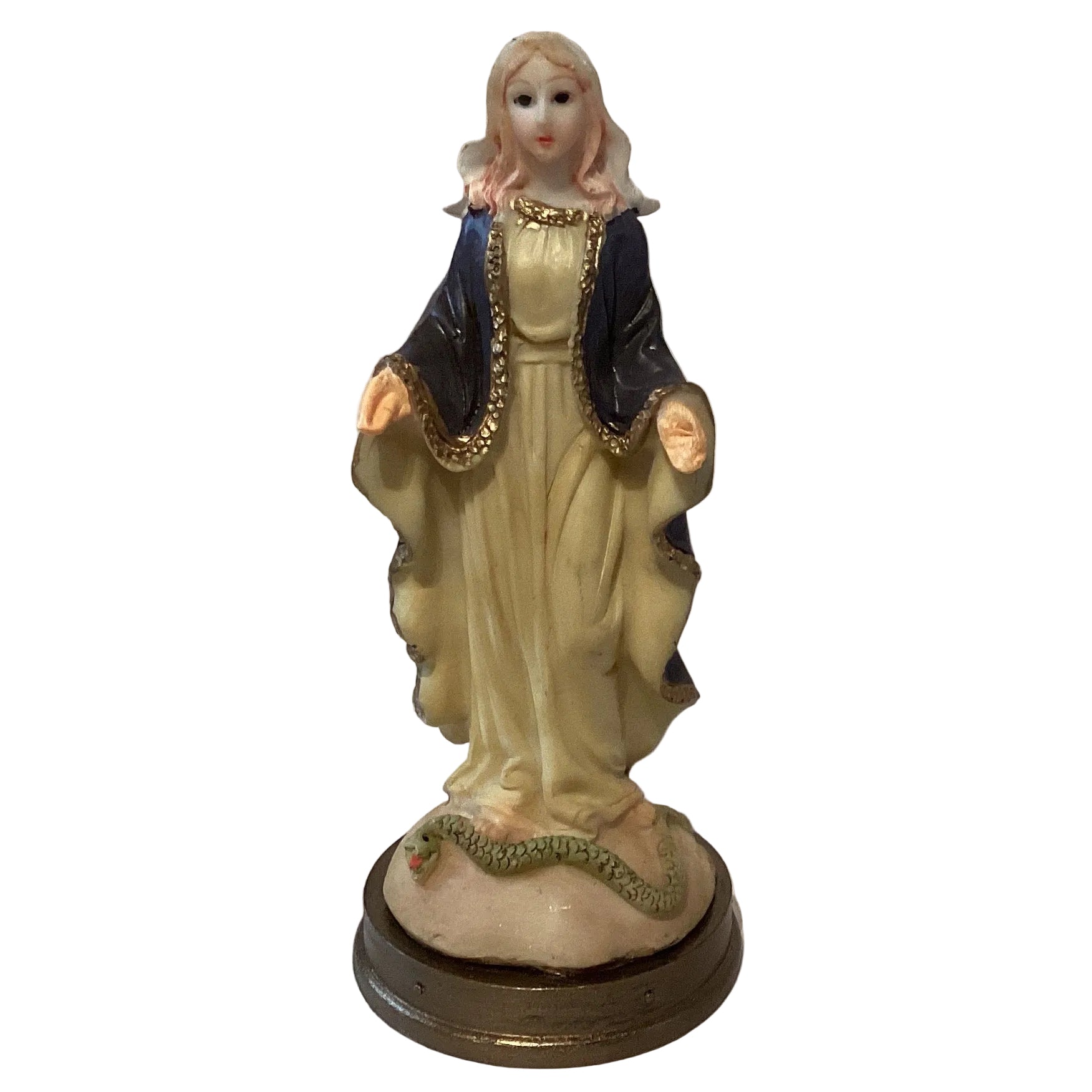 6-inch Miraculous Mary statue by Ysleta Mission Gift Shop, depicting the Virgin Mary with detailed craftsmanship.