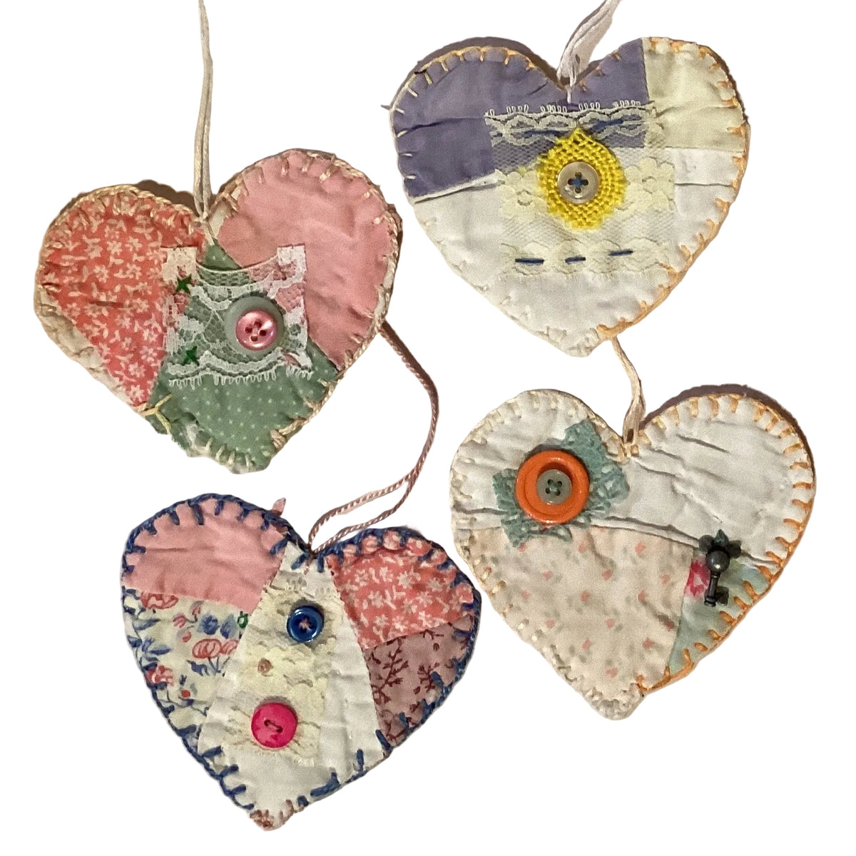 Handmade mini Christmas ornaments in assorted styles from Ysleta Mission Gift Shop, featuring colorful holiday holiday designs.