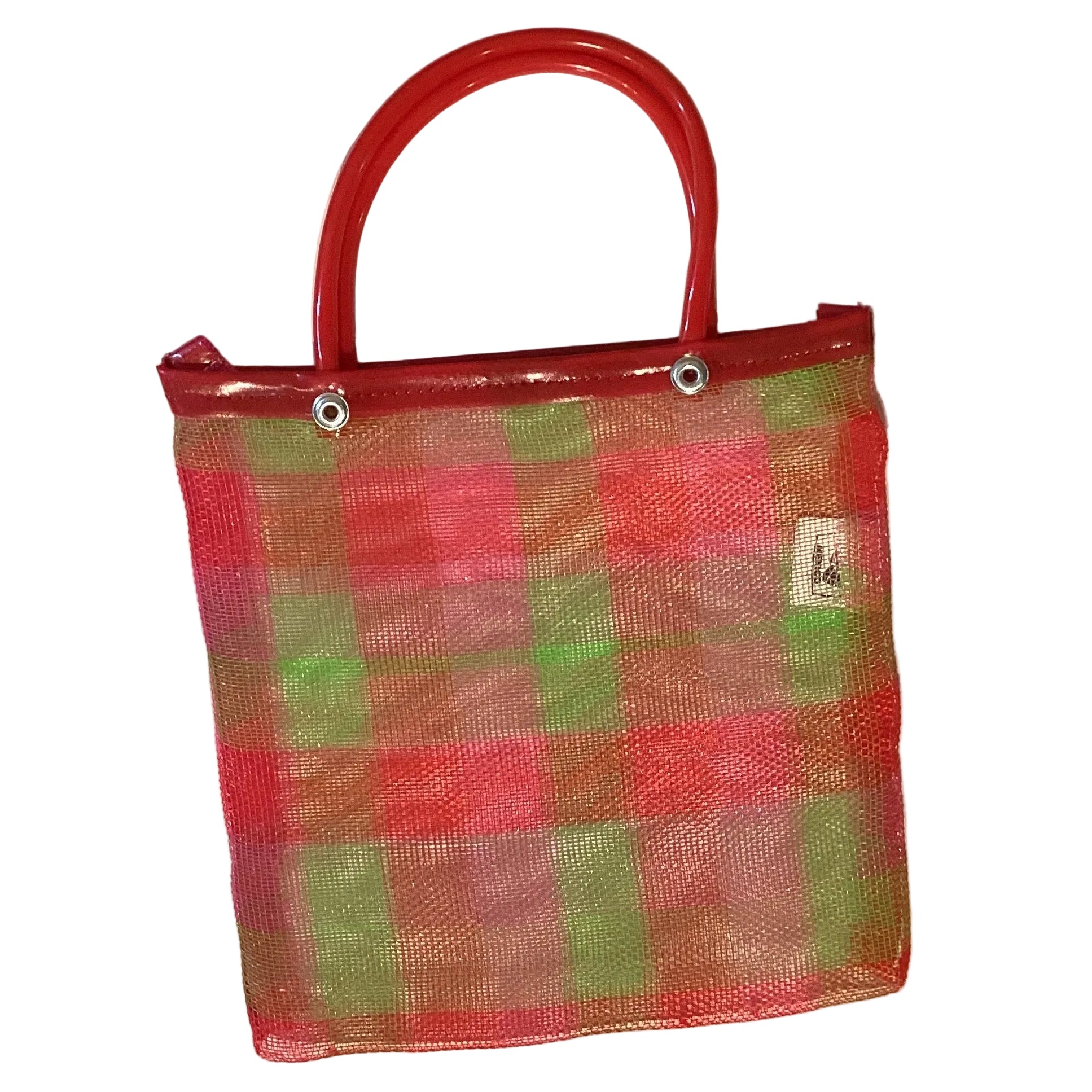 Eco-friendly reusable mesh shopping bag by Jose Alberto Chavez, compact Mexican mini Mercado tote for groceries and errands.