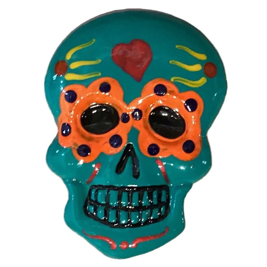 Colorful Calavera 4-inch magnet from Ysleta Mission Gift Shop, designed as a decorative home and garden refrigerator magnet.