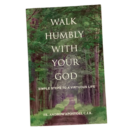 Cover of the Catholic faith book "Walk Humbly With Your God" by Ysleta Mission Gift Shop, featuring a faith-based design.