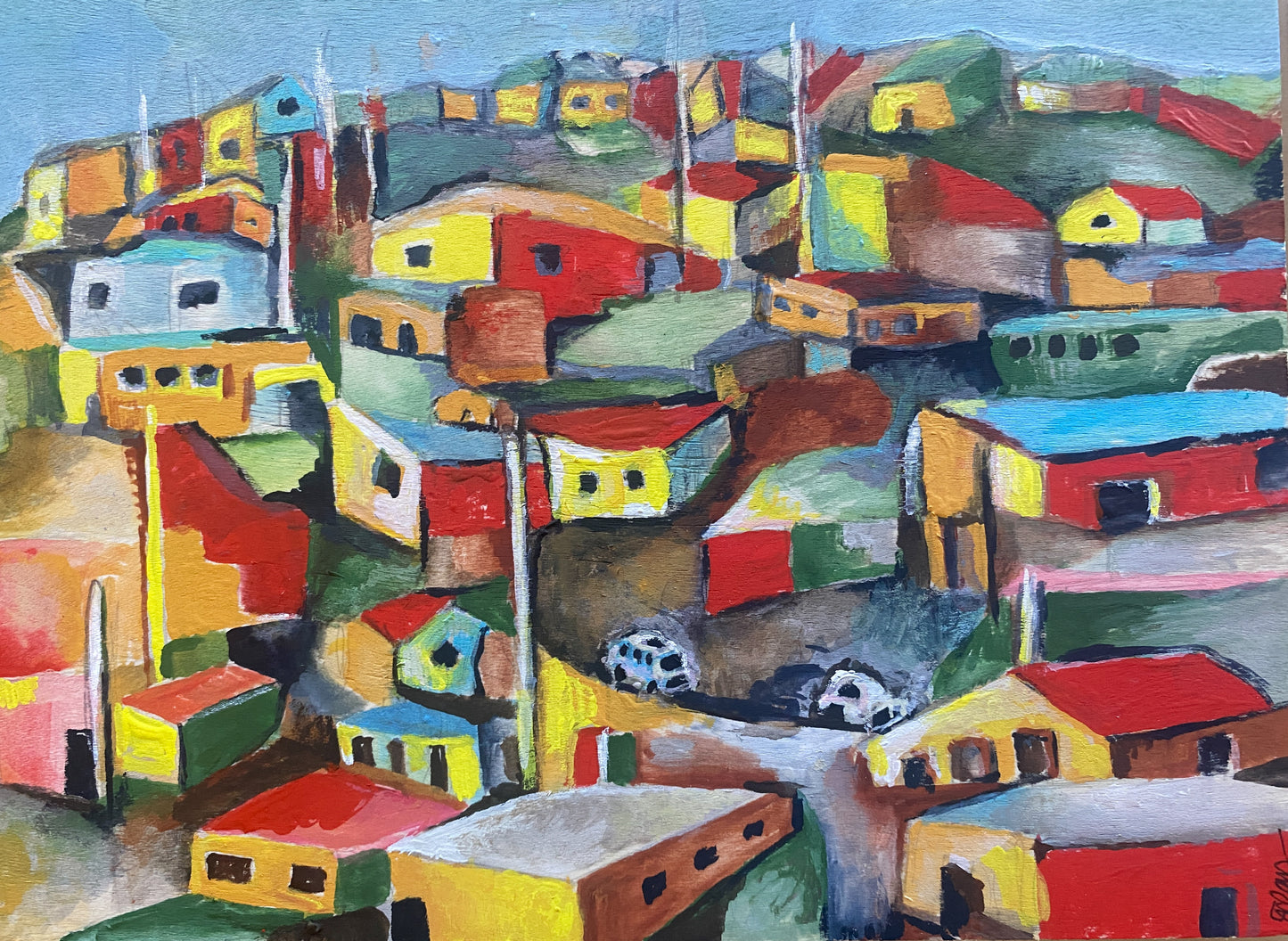 Matted border landscape acrylic art print by Susan W Perez, 8x10 inches, featuring a scenic view of the border region.