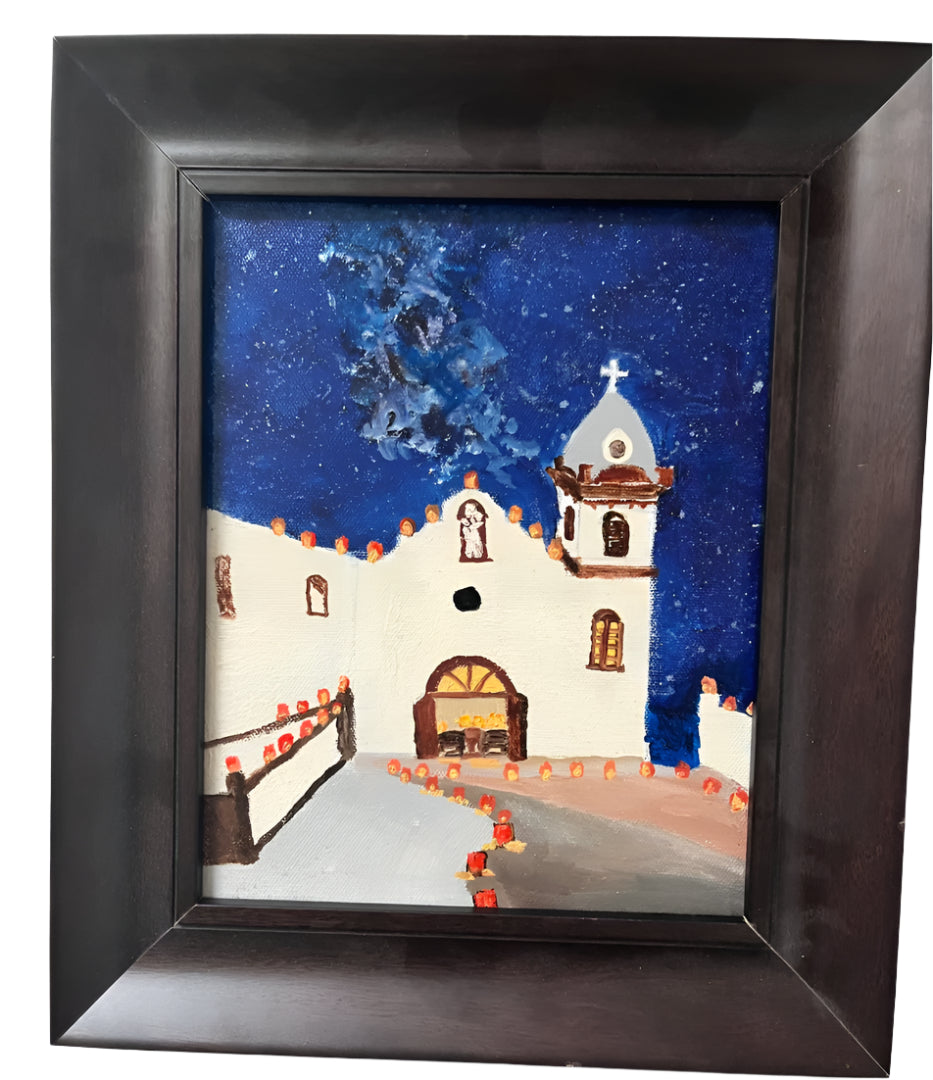 A Guiding Light – Spiritual Path Framed Oil Painting for Inspiration