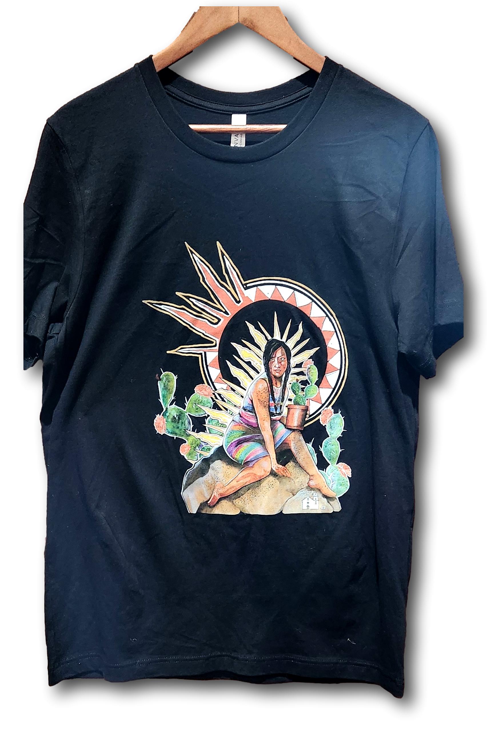 Adelita El Paso Desert T-Shirt – Faded Design with Sun Symbol, Cactus & Texas Spirit