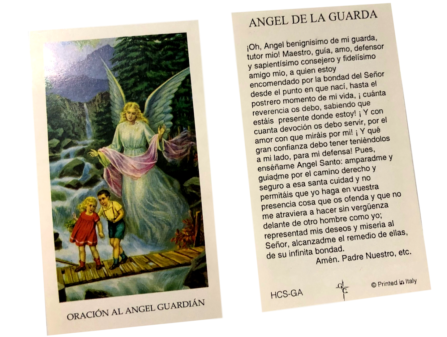 Prayer Card Oracion Al Angel De La Guarda No Laminated HCS-GA