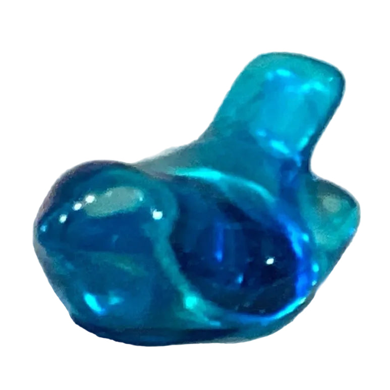 Blue perched bird figurine, 2-inch ceramic home and garden decor piece by Ysleta Mission Gift Shop.