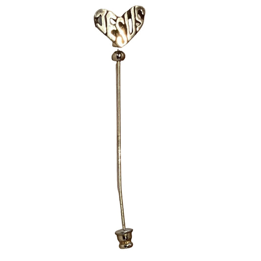 Jesus 2.75-inch lapel pin from Ysleta Mission Gift Shop, detailed metal jewelry brooch featuring a religious Jesus figure.