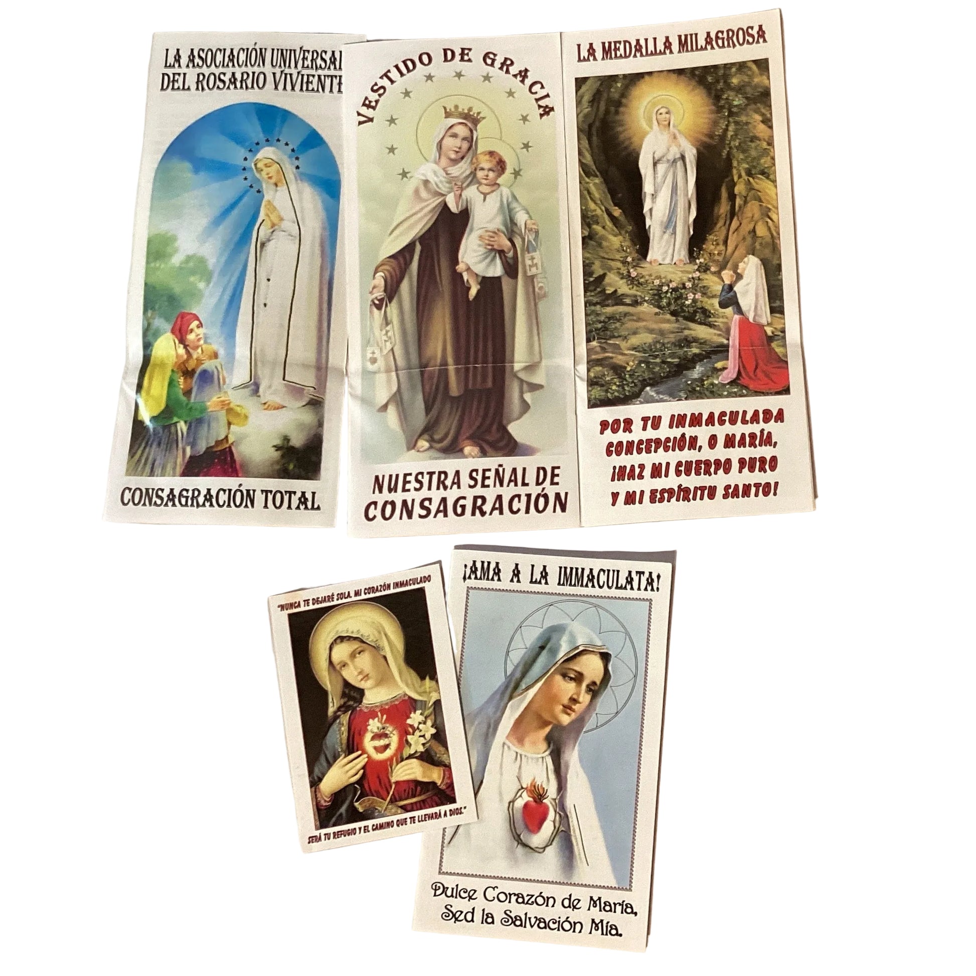 Immaculate Conception Catholic devotional prayer kit with rosary, scapular, medal, and prayer cards, ideal for Christian devotion.
