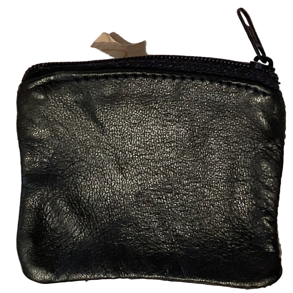Genuine leather coin purse from Ysleta Mission Gift Shop, 3-inch compact pouch with a smooth brown finish.