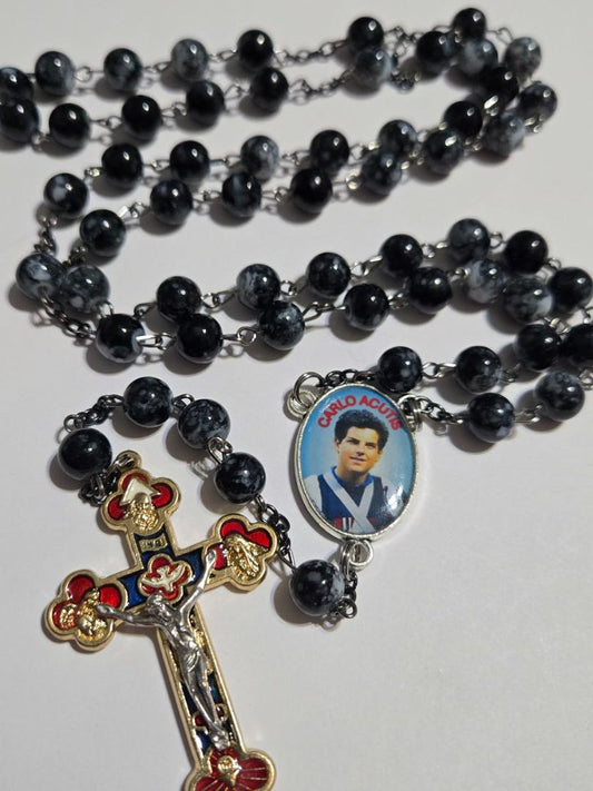 Black Marble Carlos Jubilee Rosary – Celebration of Canonization and Jubilee Year