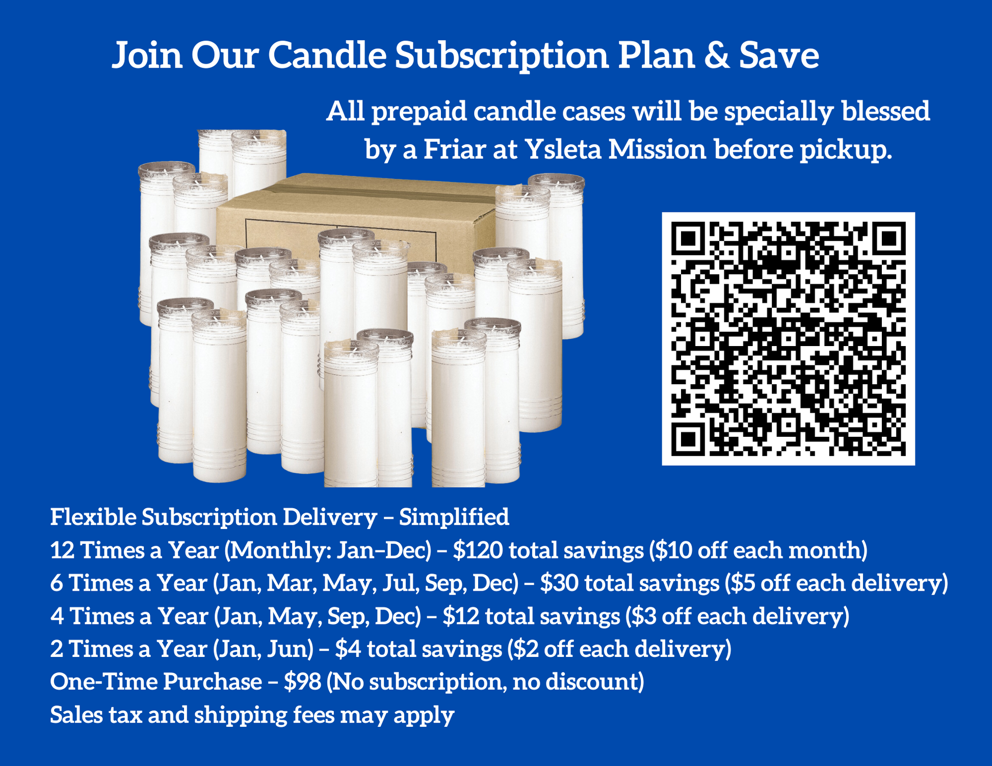 Order Today Blessed Devotional Candles Church Case of 24 Subscription