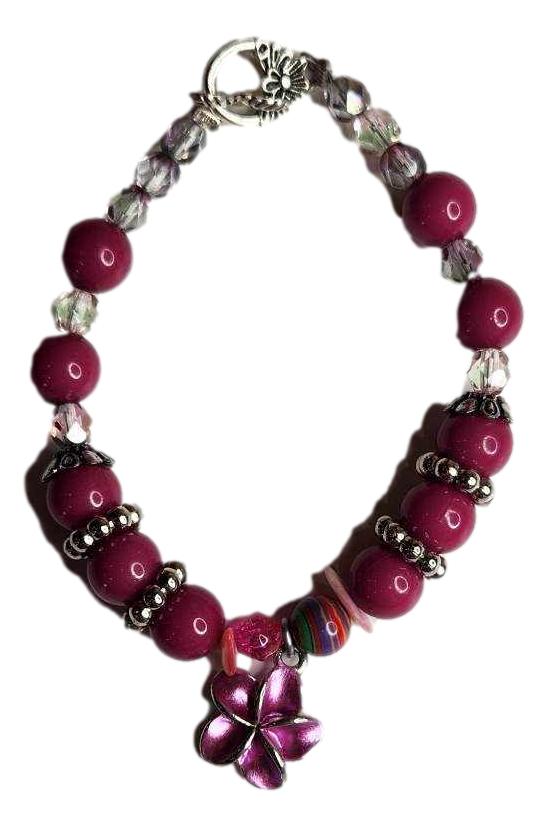 Bracelet Handcrafted Featuring Glass Shell Wood & Semiprecious Beads Toggle Clasp