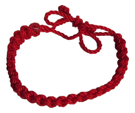 Bracelet Handwoven Red Cloth