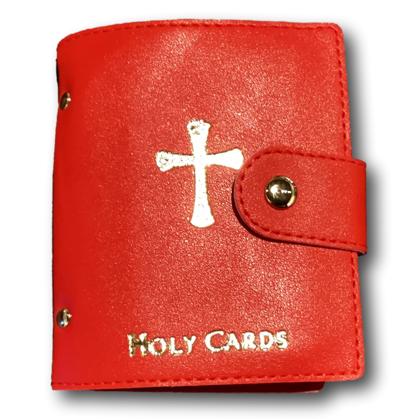 Holy prayer card book with 28 pages, 4.5-inch size, featuring religious images and prayers from Ysleta Mission Gift Shop.